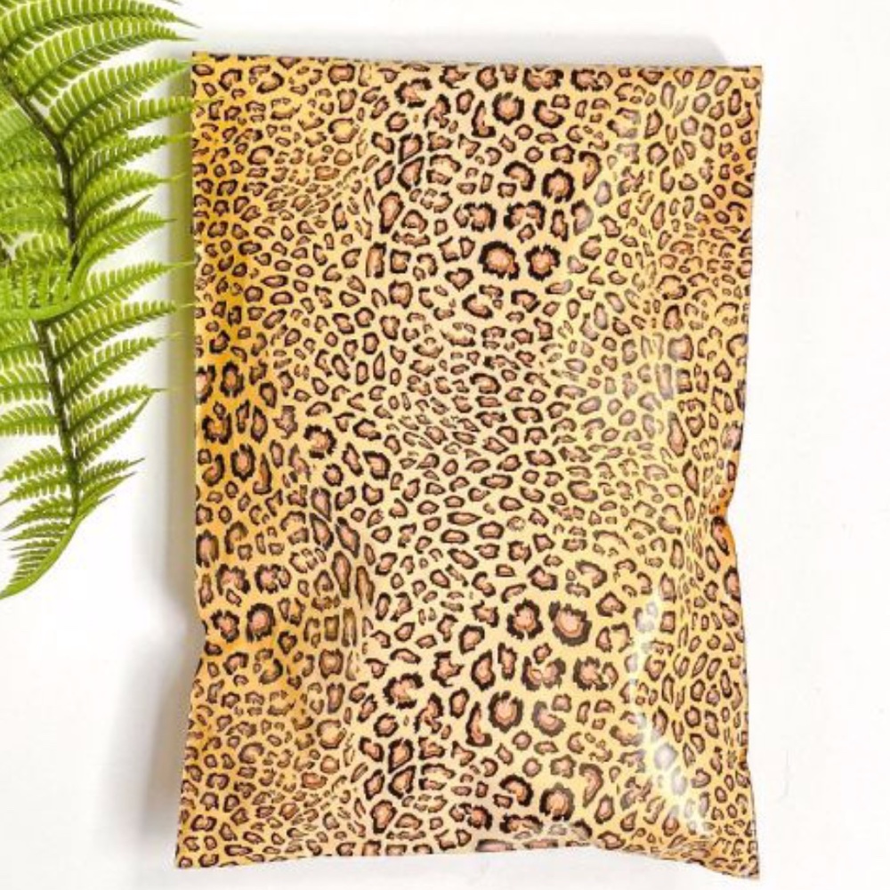 40 leopard designer 6x9 poly mailers